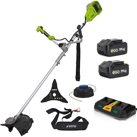 Desbrozadora y
  cortacantos 40V+
    2 Baterías de Litio 3Ah Hoja Ø 250mm + Bobina de hilo + Cargador